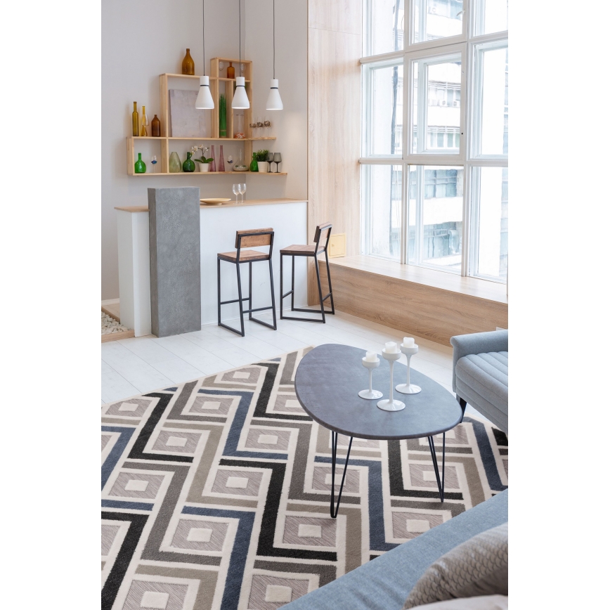 Teppich SHIFT 120x160 cm grau/blau/beige
