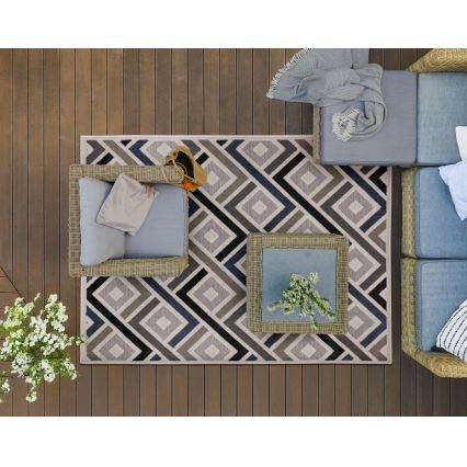 Teppich SHIFT 120x160 cm grau/blau/beige