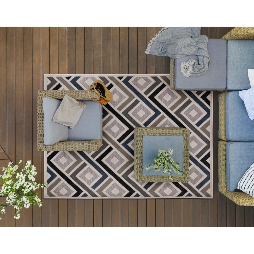 Teppich SHIFT 120x160 cm grau/blau/beige