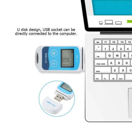 Termometro con registrazione USB IP67