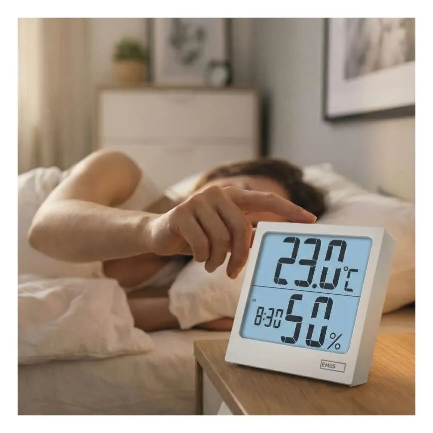Termometro digitale con igrometro 1xAA bianco