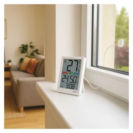 Termometro digitale con igrometro 2xAAA bianco