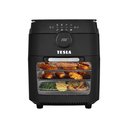 TESLA Electronics AirCook & Grill - Friggitrice ad aria digitale multifunzione intelligente 12 l 1800W/230V Wi-Fi