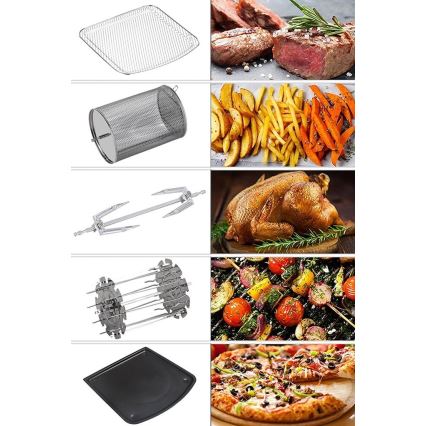 TESLA Electronics AirCook & Grill – Intelligente multifunktionale digitale Heißluftfritteuse 12 l 1800W/230V mit Wi-Fi