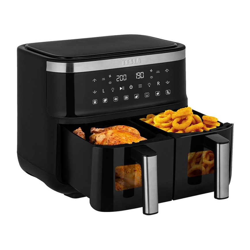 TESLA Electronics AirCook - Friggitrice ad aria calda digitale doppia multifunzione 7,6 l 2850W/230V