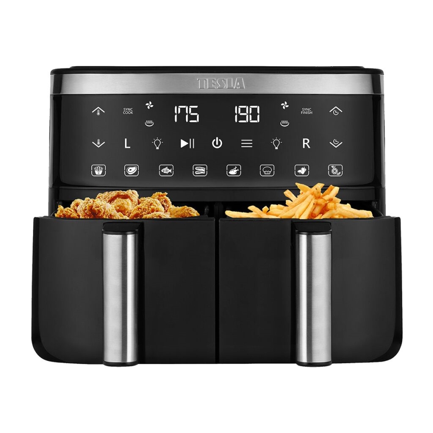 TESLA Electronics AirCook - Friggitrice ad aria calda digitale doppia multifunzione 7,6 l 2850W/230V