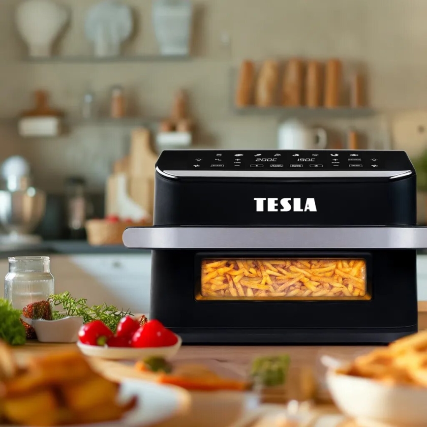 TESLA Electronics AirCook - Friggitrice ad aria digitale multifunzione duale 10 l 2400W/230V