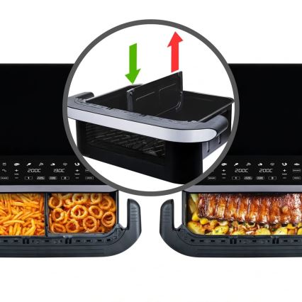 TESLA Electronics AirCook - Friggitrice ad aria digitale multifunzione duale 10 l 2400W/230V