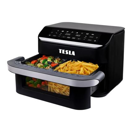 TESLA Electronics AirCook - Friggitrice ad aria digitale multifunzione duale 10 l 2400W/230V