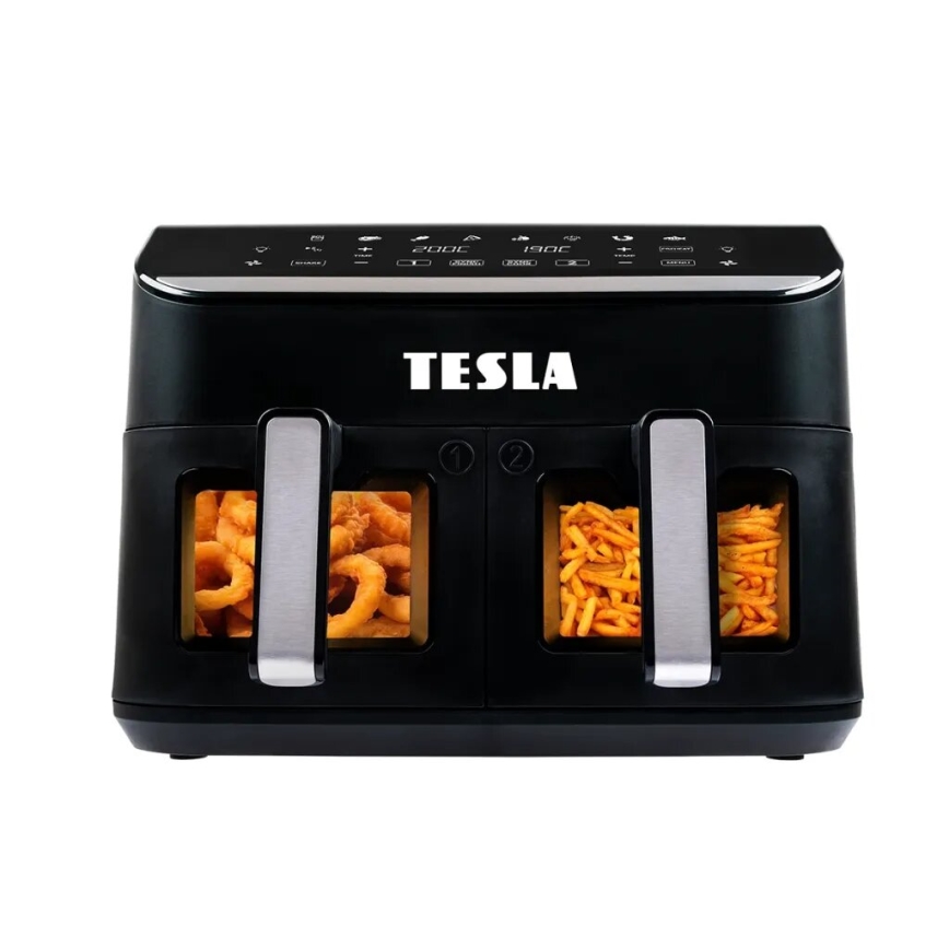 TESLA Electronics AirCook - Friggitrice ad aria digitale multifunzione duale 9 l 2400W/230V