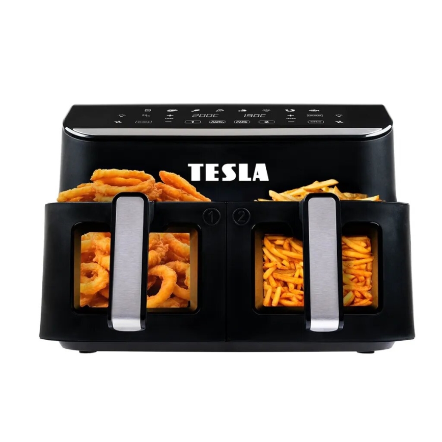 TESLA Electronics AirCook - Friggitrice ad aria digitale multifunzione duale 9 l 2400W/230V