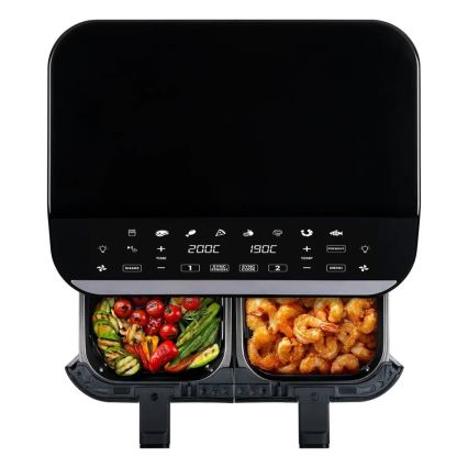 TESLA Electronics AirCook - Friggitrice ad aria digitale multifunzione duale 9 l 2400W/230V