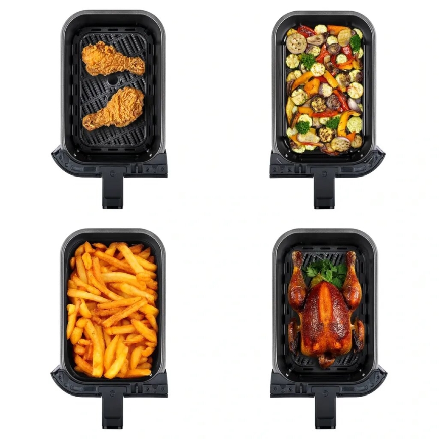 TESLA Electronics AirCook - Friggitrice ad aria digitale multifunzione duale 9 l 2400W/230V