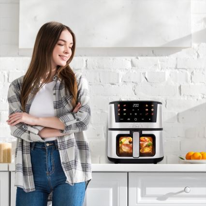 TESLA Electronics AirCook - Friggitrice digitale multifunzionale ad aria calda 7 l 1600W/230V