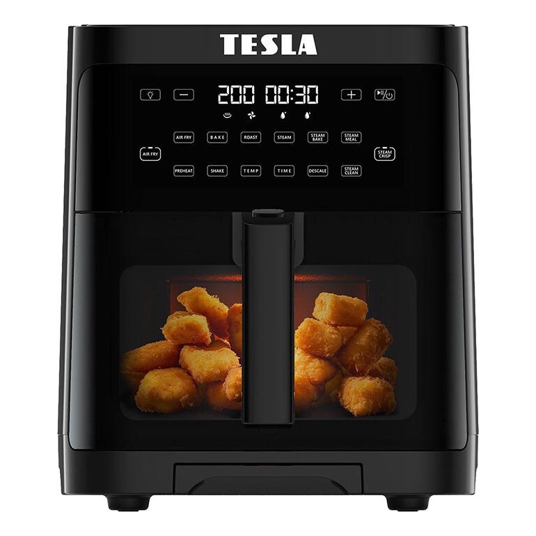 TESLA Electronics AirCook - Multifunktionale Dampf- und Heißluftfritteuse 5 l 1500W/230V