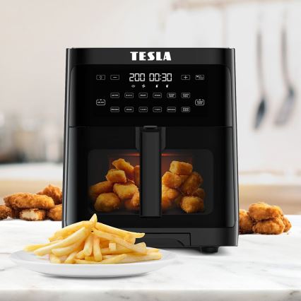 TESLA Electronics AirCook - Multifunktionale Dampf- und Heißluftfritteuse 5 l 1500W/230V