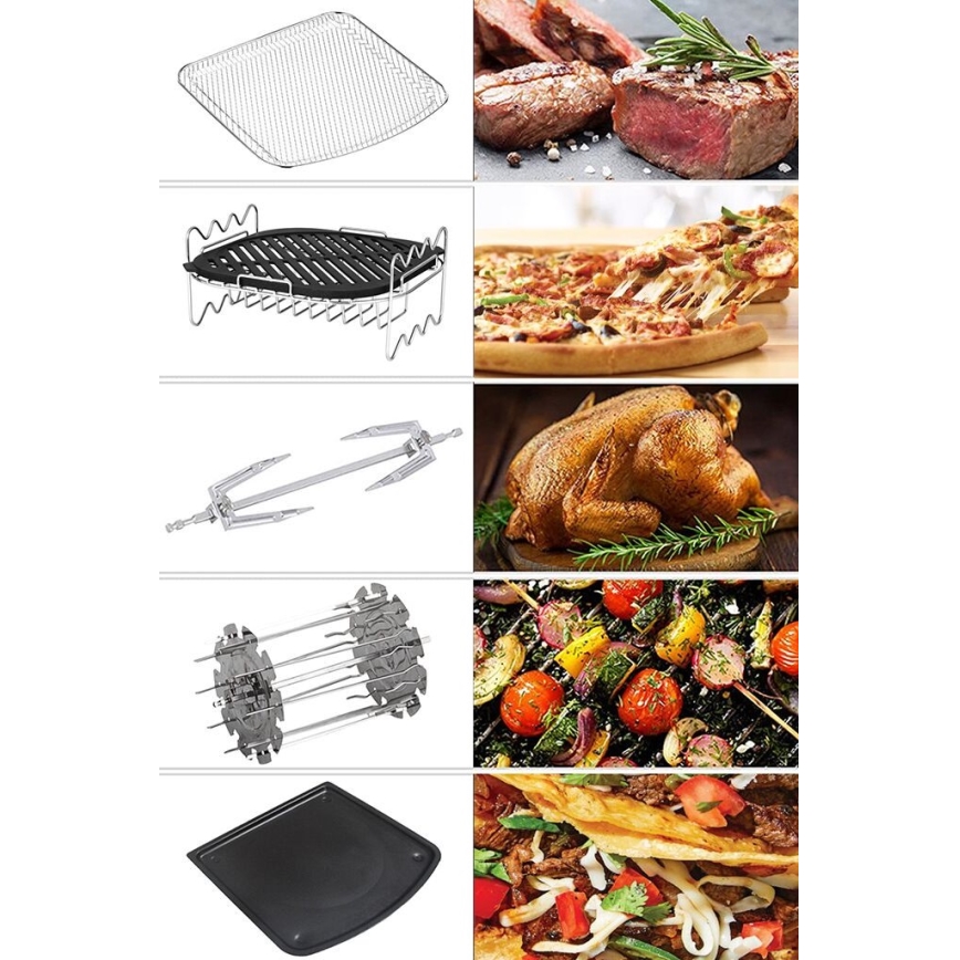 TESLA Electronics AirCook - Multifunktionale digitale Heißluftfritteuse 11 l 2000W/230V