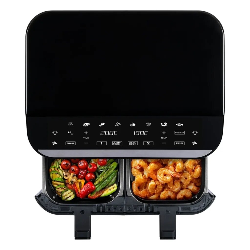 TESLA Electronics AirCook - Multifunktionale duale digitale Heißluftfritteuse 9 l 2400W/230V