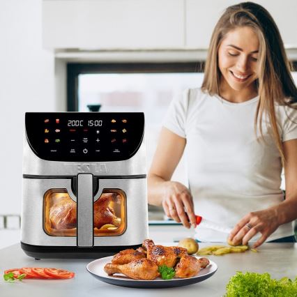 TESLA Electronics AirCook - Multifunktionale, digitale Smart-Heißluftfritteuse 9 l 1700W/230V Wi-Fi