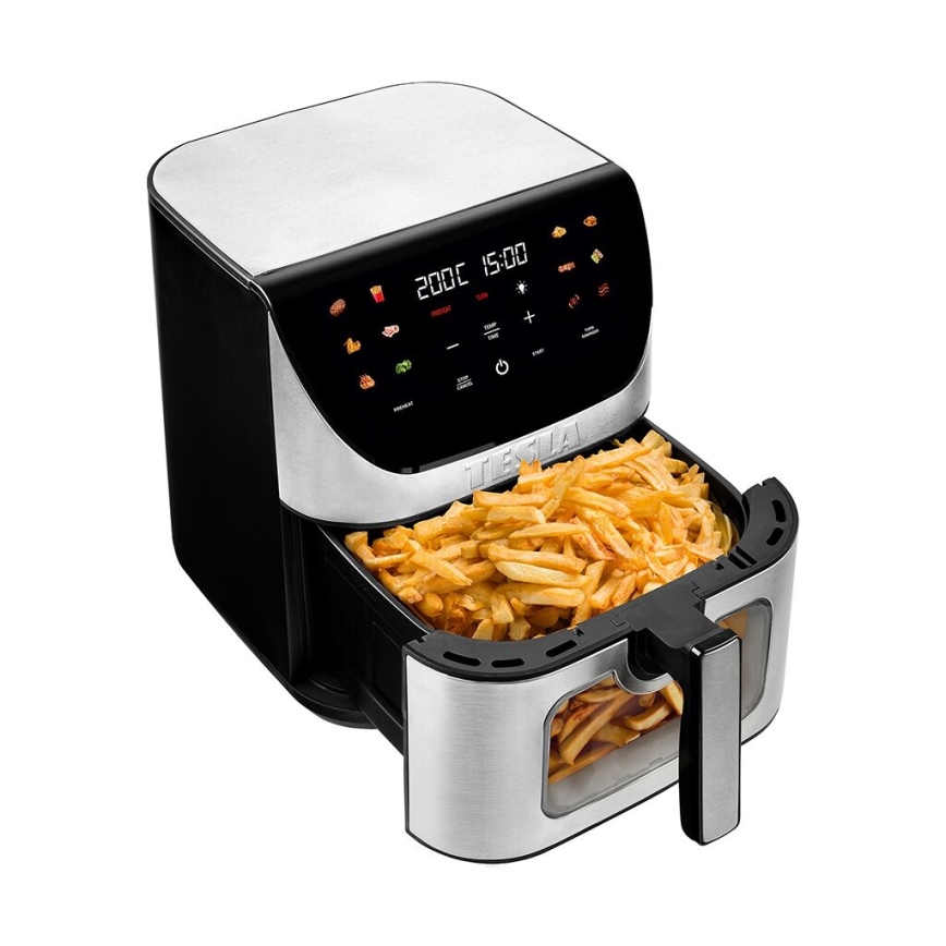 TESLA Electronics AirCook - Multifunktionale, digitale Smart-Heißluftfritteuse 9 l 1700W/230V Wi-Fi