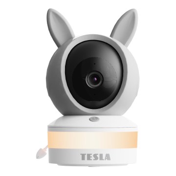 TESLA Electronics Bambino - Intelligentes Babyphone mit Kamera 4 MP 2560p 5V Wi-Fi Tuya grau/weiß