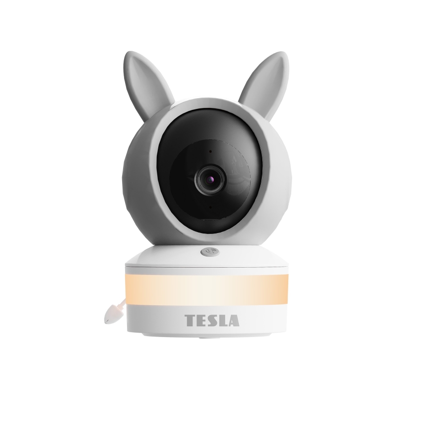 TESLA Electronics Bambino - Intelligentes Babyphone mit Kamera 4 MP 2560p 5V Wi-Fi Tuya grau/weiß