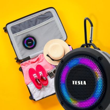 TESLA Electronics - LED RGB Autoparlante wireless 5W/1200 mAh/3,7V IPX7 grigio