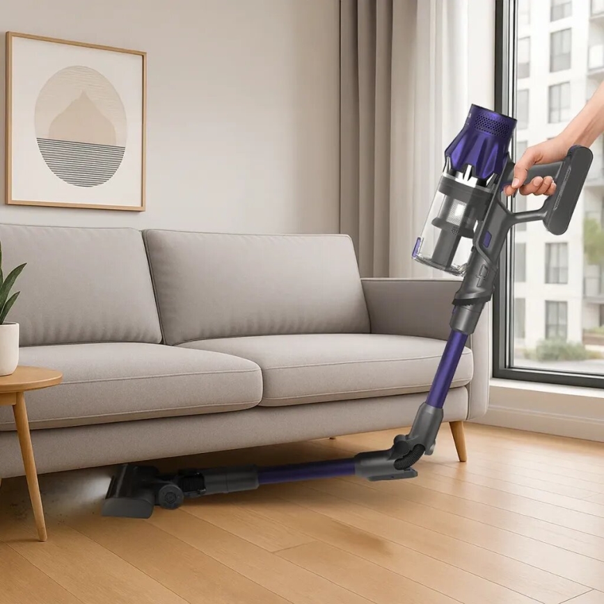 TESLA Electronics PureStar - Aspirateur-balai flexible sans fil 2en1 250W/2200 mAh gris/violet