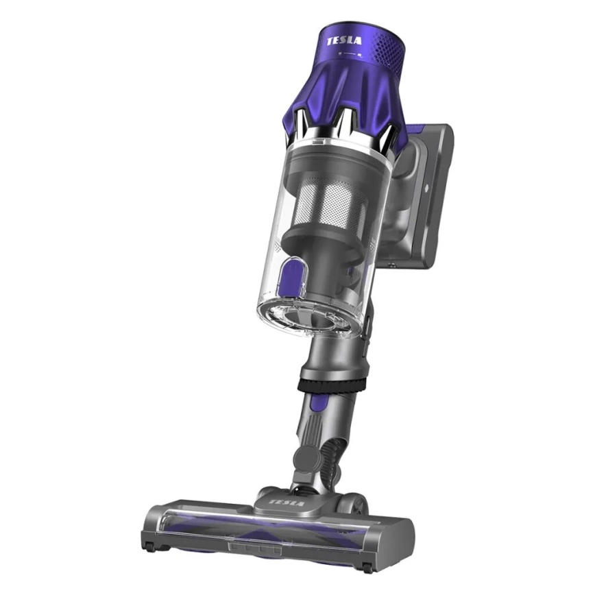 TESLA Electronics PureStar - Aspirateur-balai flexible sans fil 2en1 250W/2200 mAh gris/violet