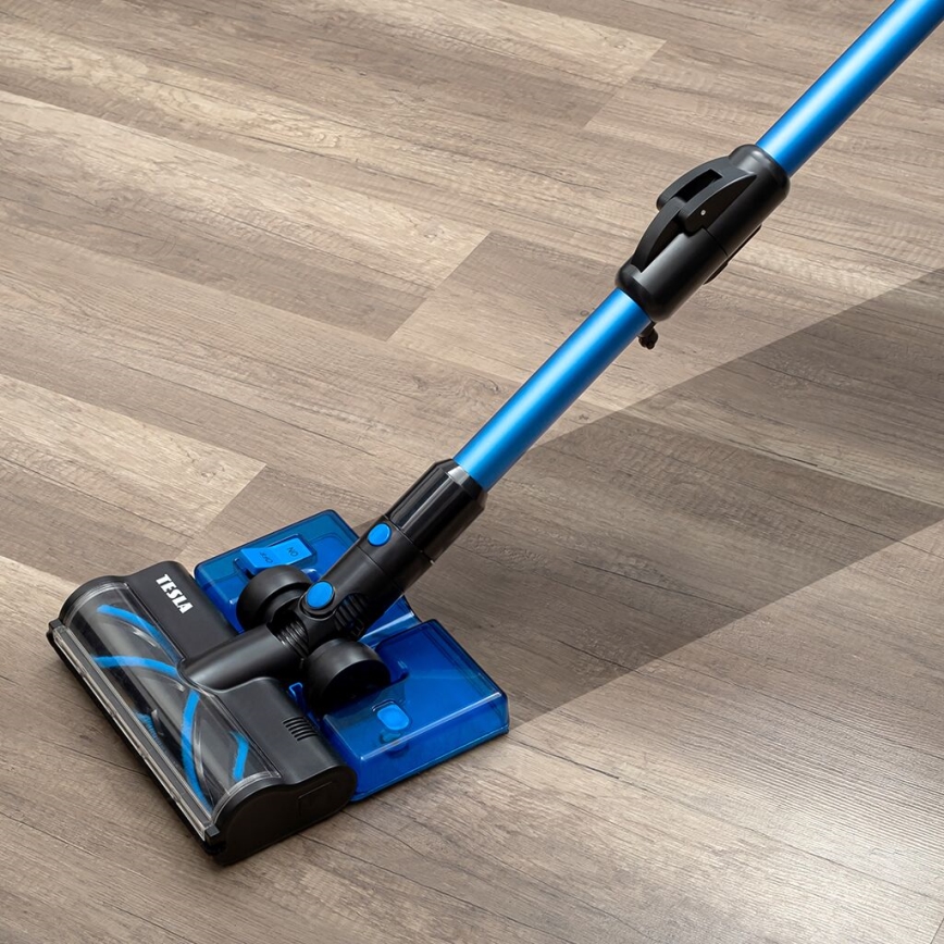 TESLA Electronics PureStar - Aspirateur-balai flexible sans fil 3en1 300W/2200 mAh noir/bleu