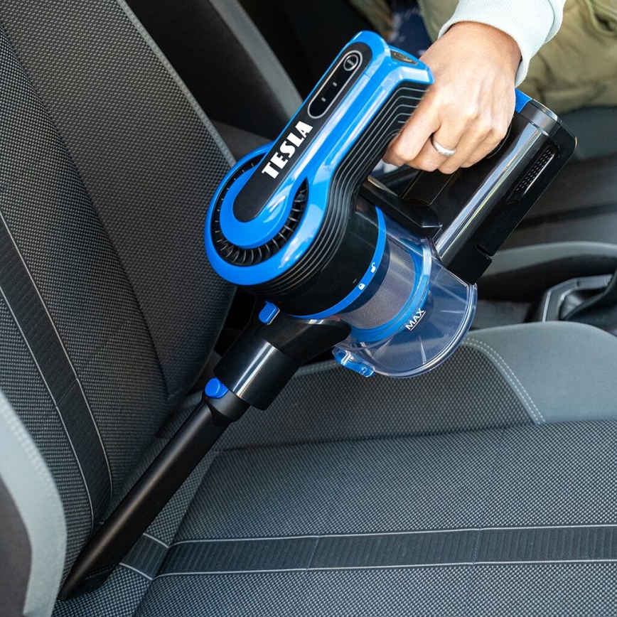 TESLA Electronics PureStar - Aspirateur-balai flexible sans fil 3en1 300W/2200 mAh noir/bleu