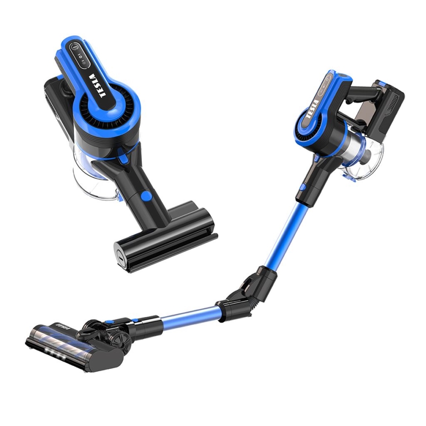 TESLA Electronics PureStar - Aspirateur-balai flexible sans fil 3en1 300W/2200 mAh noir/bleu