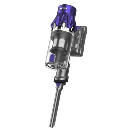 TESLA Electronics PureStar - Flexibler kabelloser Stielstaubsauger 2in1 250W/2200 mAh grau/violett