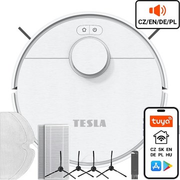TESLA Electronics RoboStar - Aspirateur robot connecté 2en1 2550 mAh Wi-Fi blanc