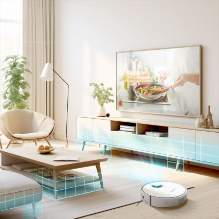 TESLA Electronics RoboStar - Aspirateur robot connecté 2en1 2550 mAh Wi-Fi blanc