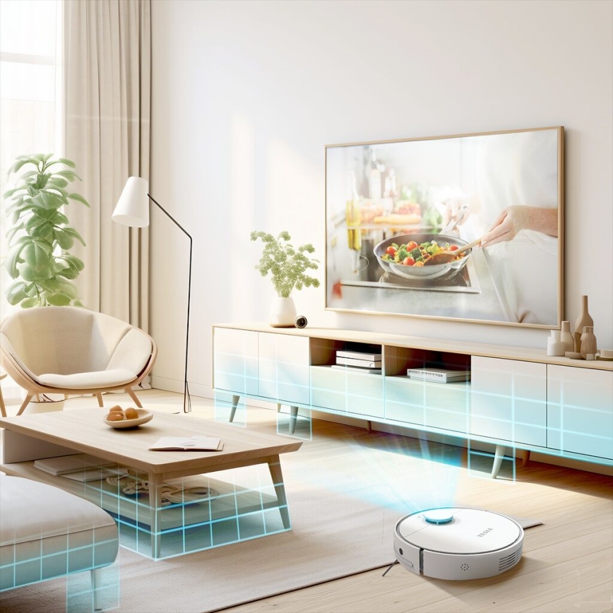 TESLA Electronics RoboStar - Aspirateur robot connecté 2en1 2550 mAh Wi-Fi blanc