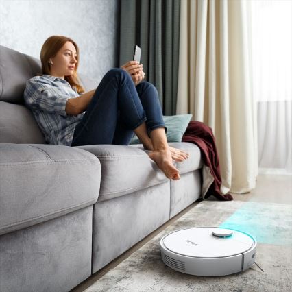 TESLA Electronics RoboStar - Aspirateur robot connecté 2en1 2550 mAh Wi-Fi blanc