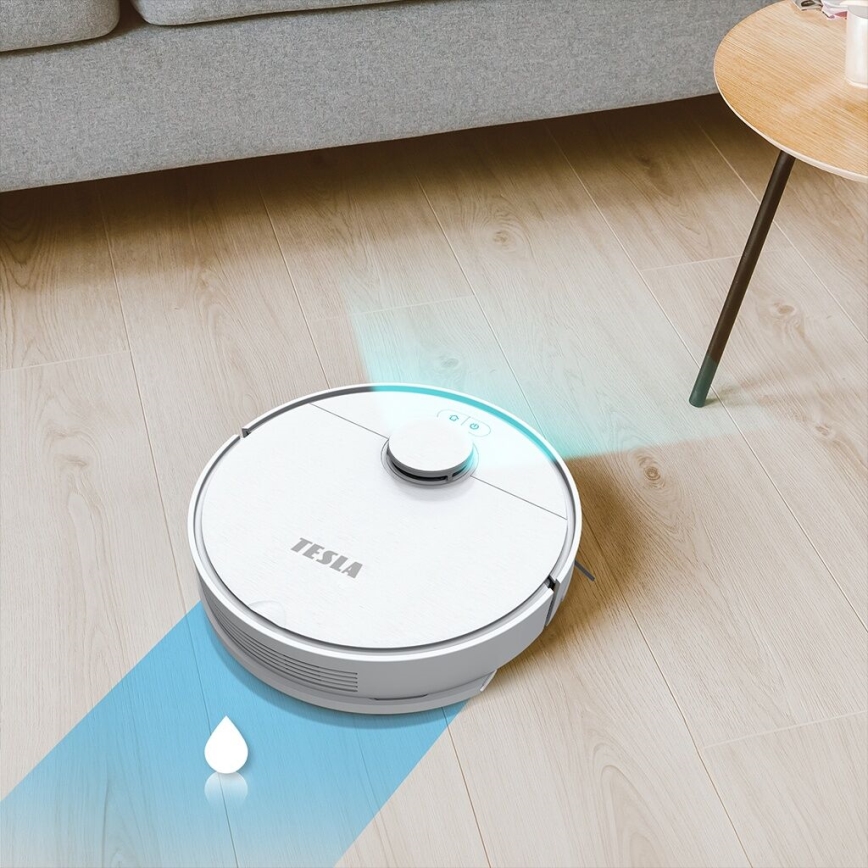 TESLA Electronics RoboStar - Aspirateur robot connecté 2en1 2550 mAh Wi-Fi blanc