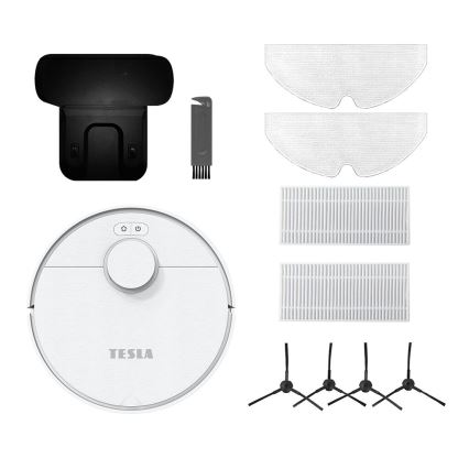 TESLA Electronics RoboStar - Aspirateur robot connecté 2en1 2550 mAh Wi-Fi blanc