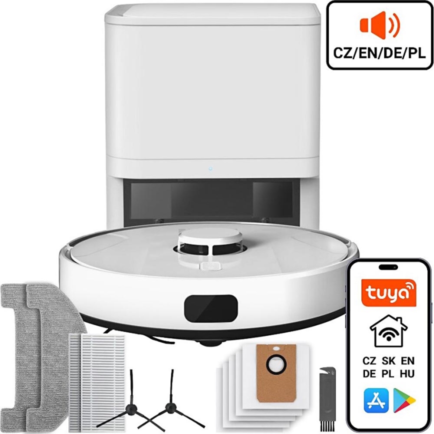 TESLA Electronics RoboStar - Aspirateur robot connecté 2en1 2600 mAh Wi-Fi blanc