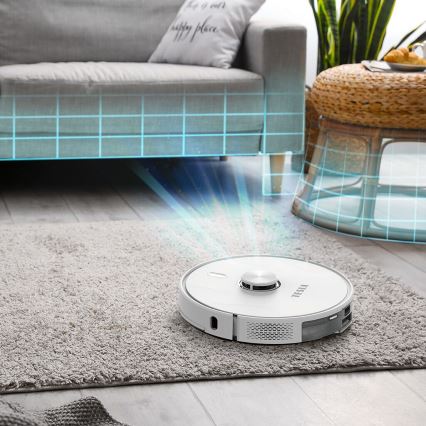 TESLA Electronics RoboStar - Aspirateur robot connecté 2en1 2600 mAh Wi-Fi blanc