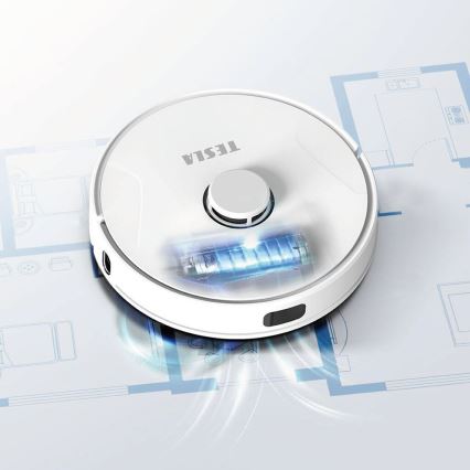 TESLA Electronics RoboStar - Aspirateur robot connecté 2en1 2600 mAh Wi-Fi blanc