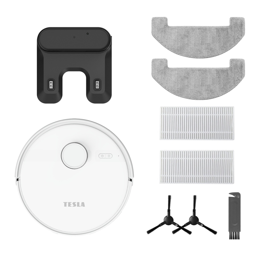 TESLA Electronics RoboStar - Aspirateur robot intelligent 2 en 1, 3200 mAh, Wi-Fi, blanc