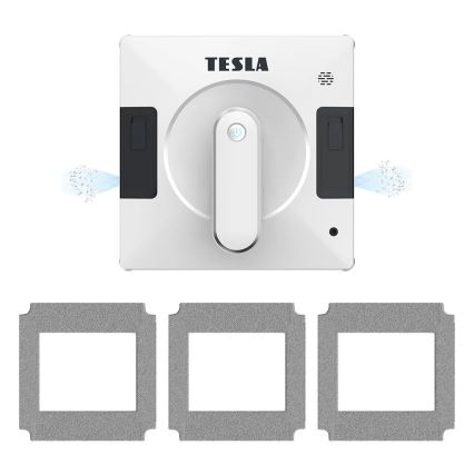 TESLA Electronics RoboStar - Nettoyeur de vitres connecté avec double pulvérisation d'eau 72W/230V/500 mAh Wi-Fi + télécommande