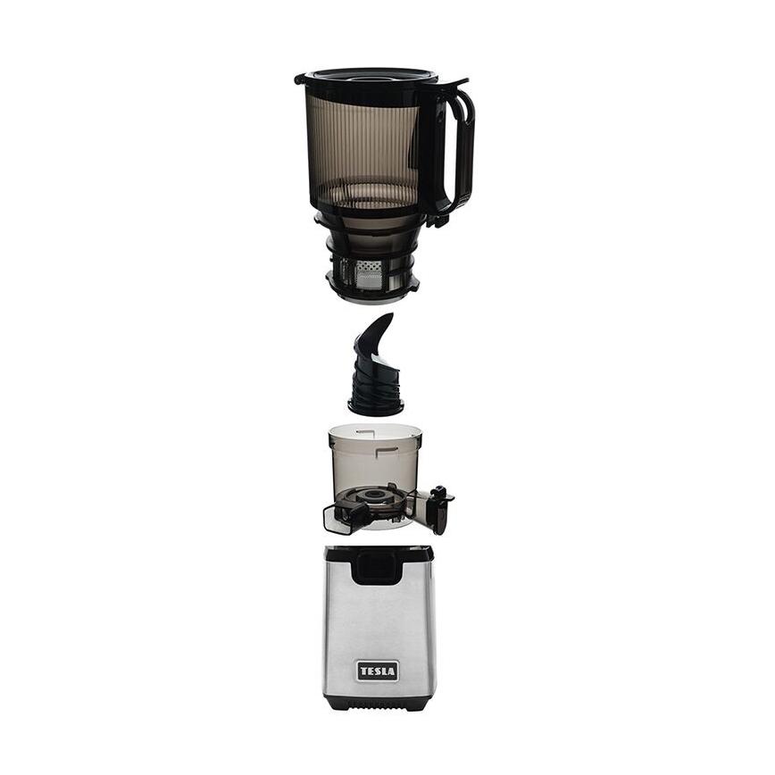 TESLA Electronics SlowJuicer Deluxe - Extracteur de jus lent 250W/230V acier inoxydable/noir
