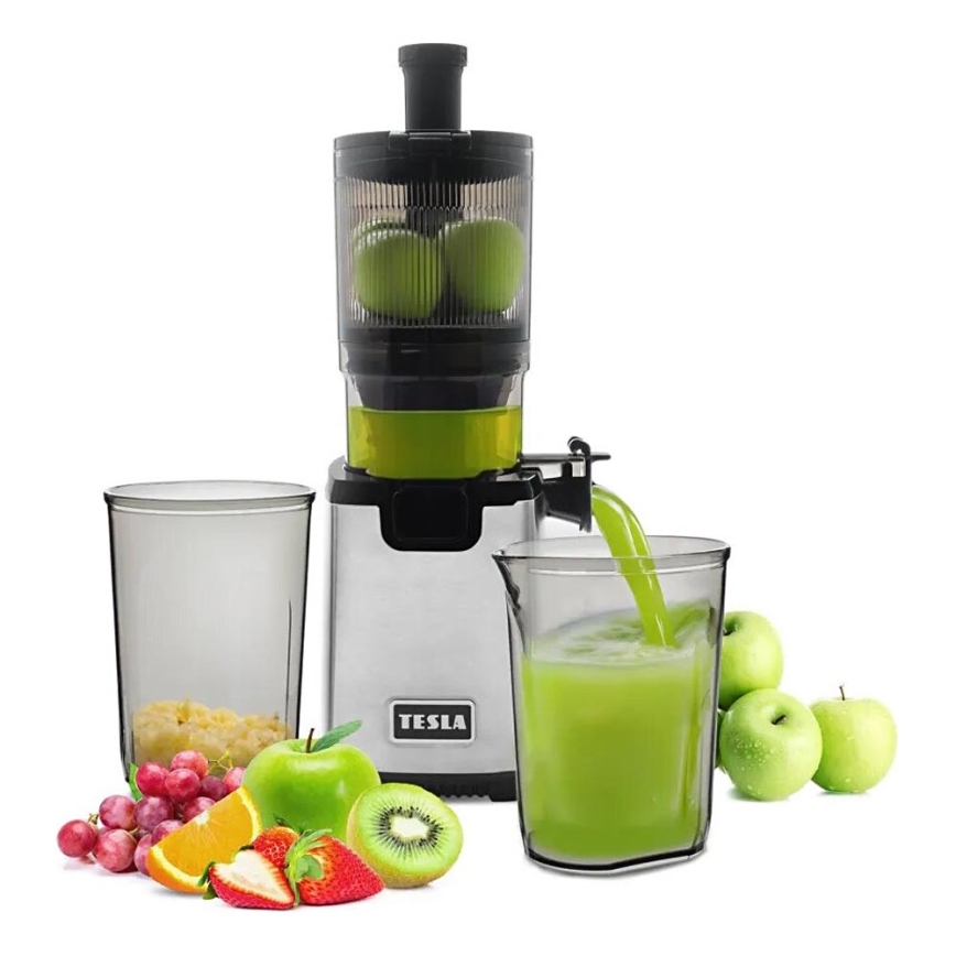 TESLA Electronics SlowJuicer Deluxe - Extracteur de jus lent 250W/230V acier inoxydable/noir