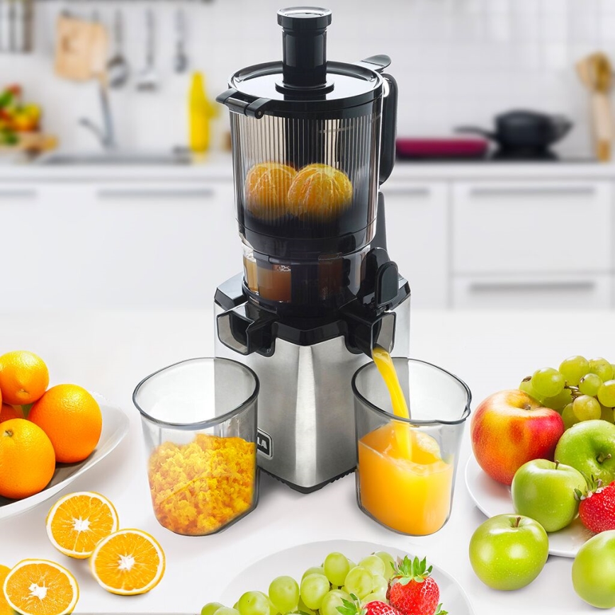 TESLA Electronics SlowJuicer Deluxe - Spremiagrumi a bassa velocità 250W/230V acciaio inossidabile/nero