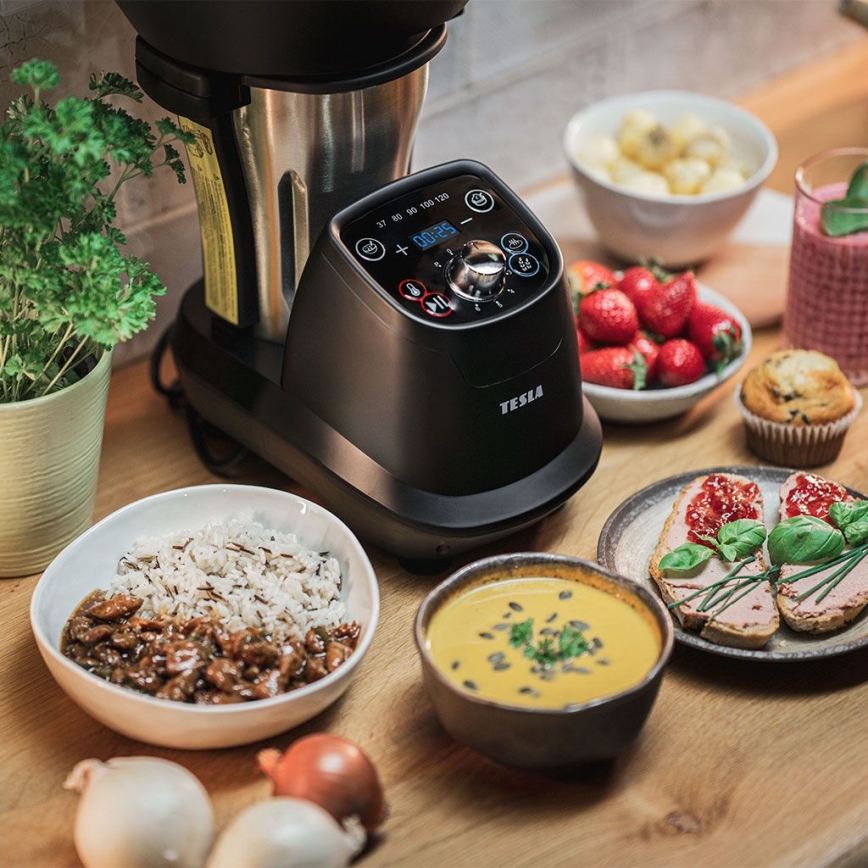 TESLA Electronics ThermoCook - Multifunktionale Küchenmaschine 1200W/230V Edelstahl