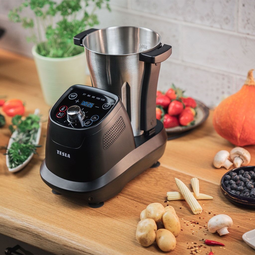 TESLA Electronics ThermoCook - Multifunktionale Küchenmaschine 1200W/230V Edelstahl