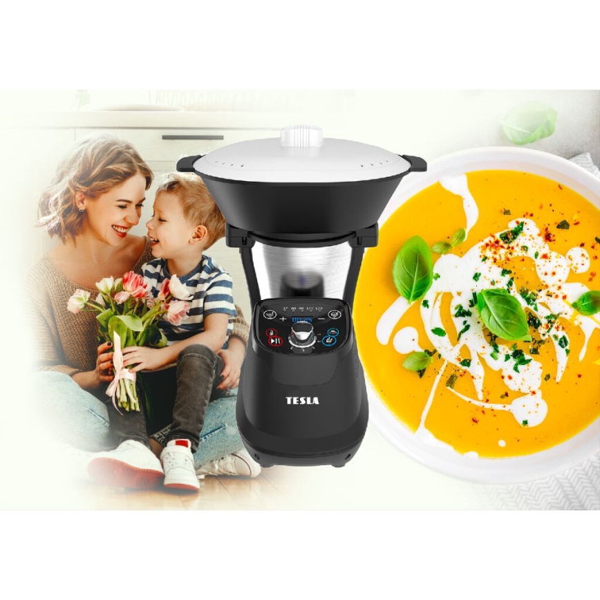 TESLA Electronics ThermoCook - Robot da cucina multifunzionale 1200W/230V acciaio inossidabile